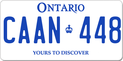 ON license plate CAAN448