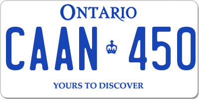 ON license plate CAAN450