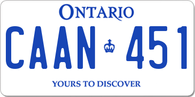 ON license plate CAAN451