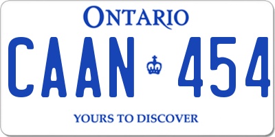 ON license plate CAAN454