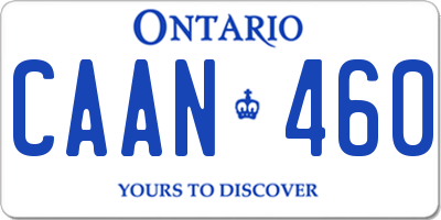 ON license plate CAAN460