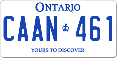 ON license plate CAAN461