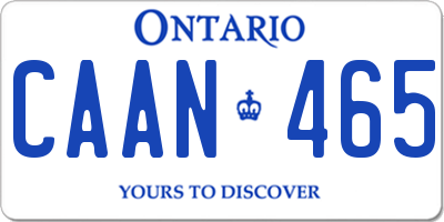 ON license plate CAAN465