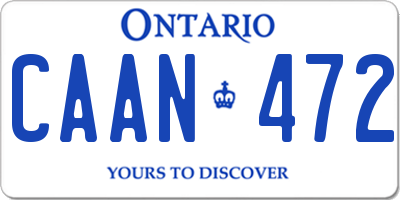 ON license plate CAAN472