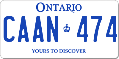 ON license plate CAAN474