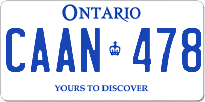 ON license plate CAAN478