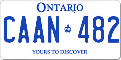 ON license plate CAAN482