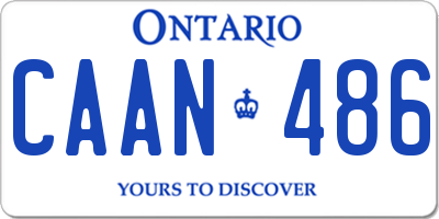 ON license plate CAAN486