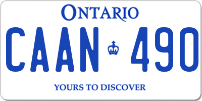 ON license plate CAAN490