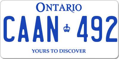 ON license plate CAAN492