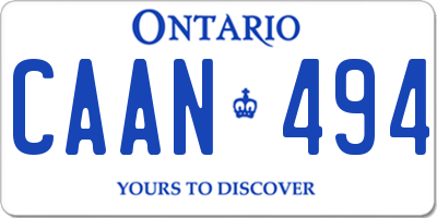 ON license plate CAAN494