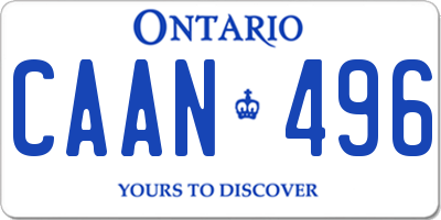 ON license plate CAAN496