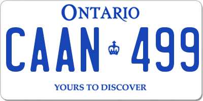 ON license plate CAAN499