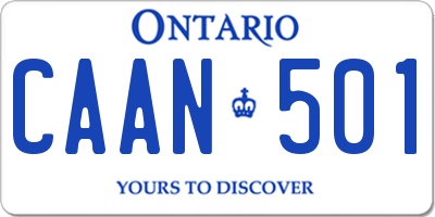 ON license plate CAAN501