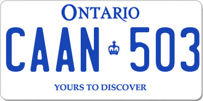 ON license plate CAAN503