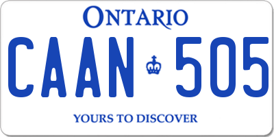 ON license plate CAAN505