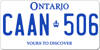 ON license plate CAAN506