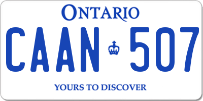 ON license plate CAAN507