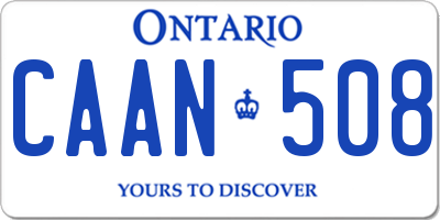 ON license plate CAAN508