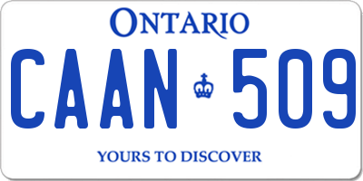 ON license plate CAAN509