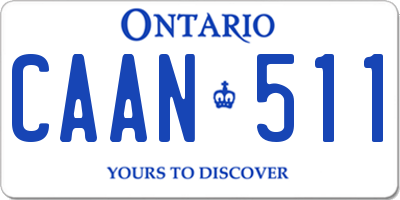 ON license plate CAAN511