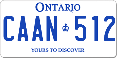 ON license plate CAAN512