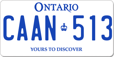 ON license plate CAAN513