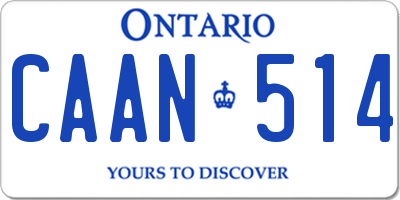 ON license plate CAAN514