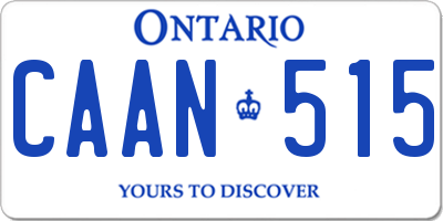 ON license plate CAAN515