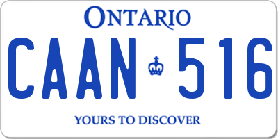 ON license plate CAAN516