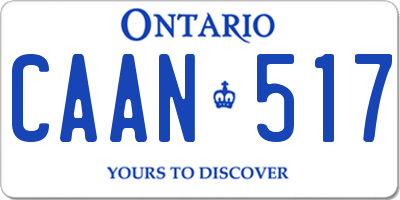 ON license plate CAAN517