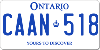 ON license plate CAAN518