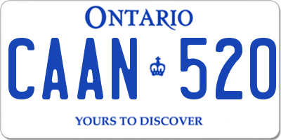 ON license plate CAAN520