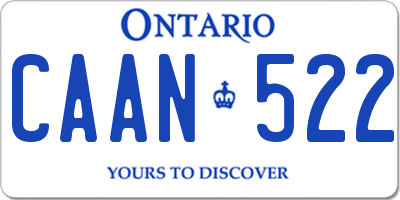 ON license plate CAAN522