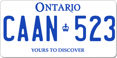 ON license plate CAAN523