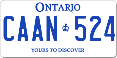 ON license plate CAAN524