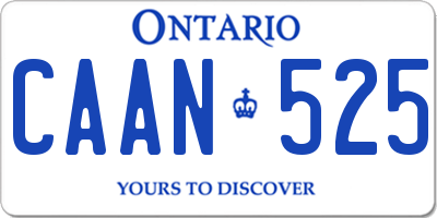 ON license plate CAAN525