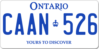 ON license plate CAAN526