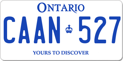 ON license plate CAAN527