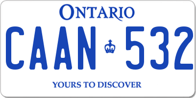 ON license plate CAAN532