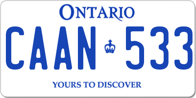 ON license plate CAAN533