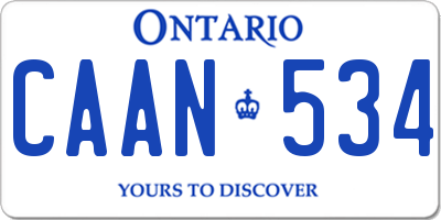 ON license plate CAAN534