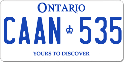 ON license plate CAAN535