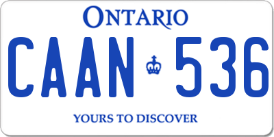 ON license plate CAAN536