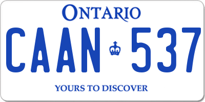 ON license plate CAAN537