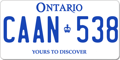 ON license plate CAAN538