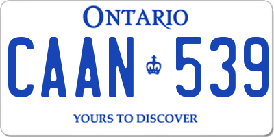 ON license plate CAAN539