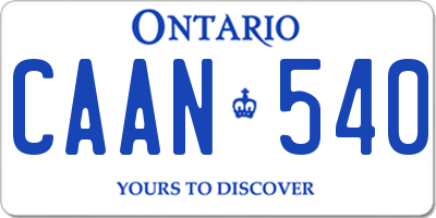 ON license plate CAAN540