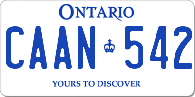 ON license plate CAAN542