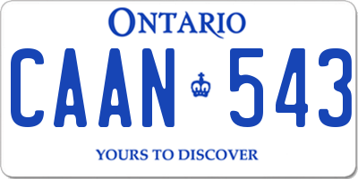 ON license plate CAAN543